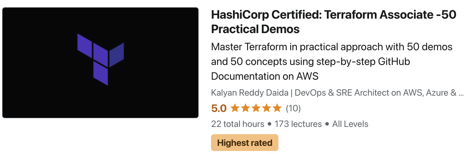 HashiCorp Certified: Terraform Associate - 50 Practical Demos HashiCorp Certified: Terraform Associate - 50 Practical Demos